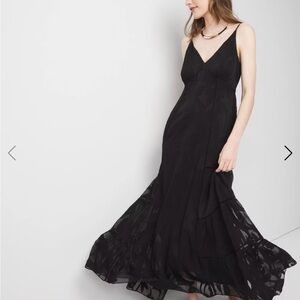 White House Black Market Chiffon Burnout Maxi Dress.